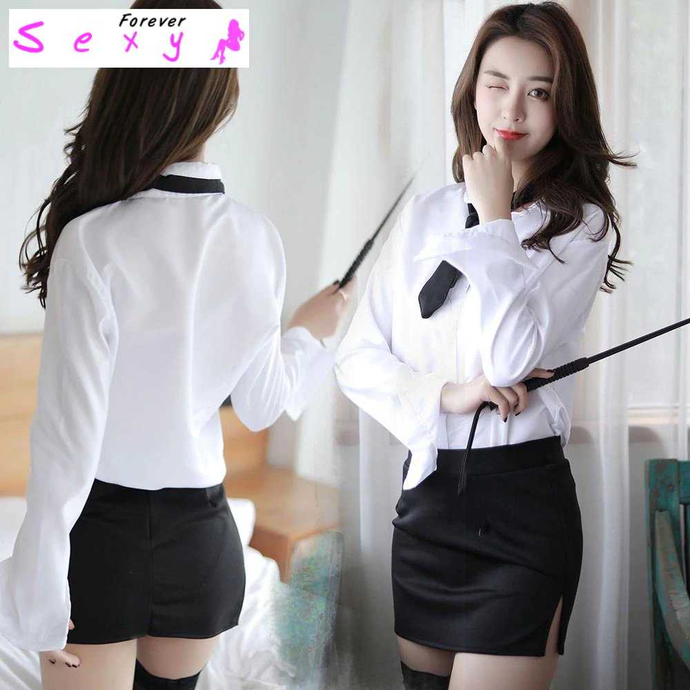 Women Sexy Teacher Cosplay Costume Secretary Ol Uniform Professional