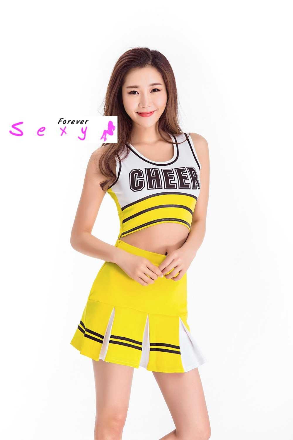 Female Sexy Cheerleading Uniform High School Cheer Musical Glee Cheerleader Costumes Fancy Dress 